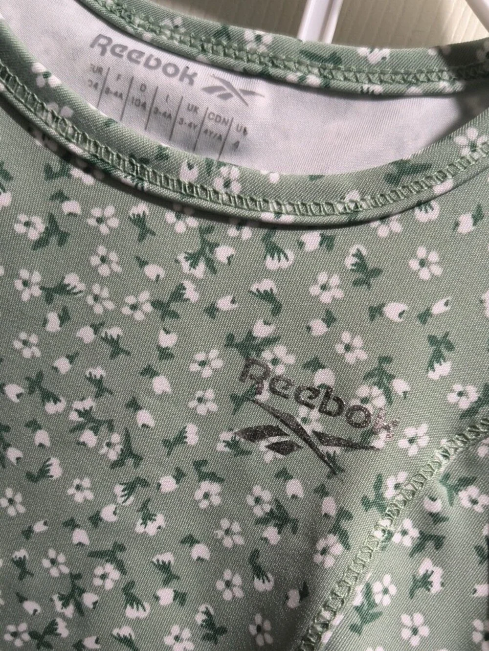 Reebok Girls' Sage Green Floral Athletic Tank & Shorts Set